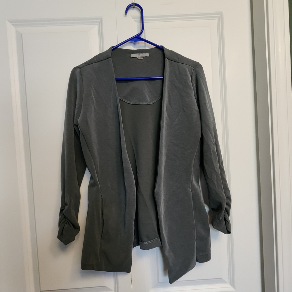 Tart Women's Green/Gray Open Front Blazer